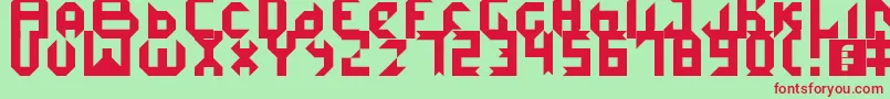 フォントIceDemon – 赤い文字の緑の背景