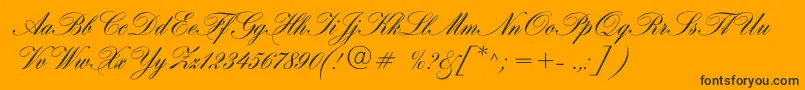 Hogarthscriptc-Schriftart – Schwarze Schriften auf orangefarbenem Hintergrund