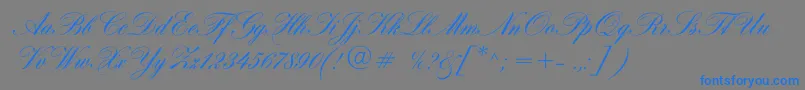 フォントHogarthscriptc – 灰色の背景に青い文字
