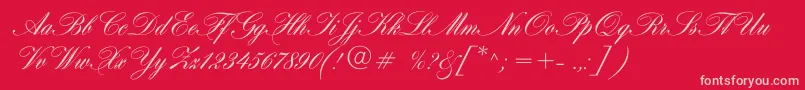 Hogarthscriptc Font – Pink Fonts on Red Background