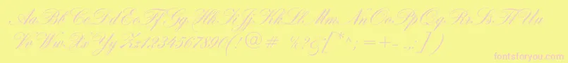 Hogarthscriptc Font – Pink Fonts on Yellow Background