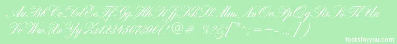 Hogarthscriptc Font – White Fonts on Green Background