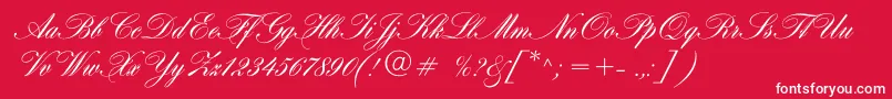 Hogarthscriptc Font – White Fonts on Red Background