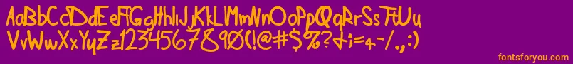 Doughn-fontti – oranssit fontit violetilla taustalla