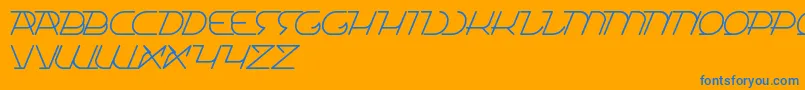 フォントTrueSelfReliant – オレンジの背景に青い文字