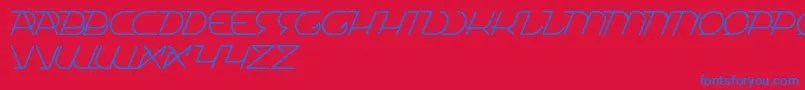 フォントTrueSelfReliant – 赤い背景に青い文字