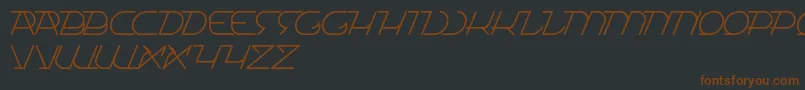 Fonte TrueSelfReliant – fontes marrons em um fundo preto