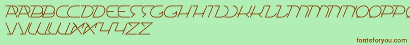 フォントTrueSelfReliant – 緑の背景に茶色のフォント