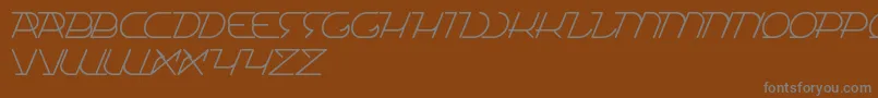 TrueSelfReliant-fontti – harmaat kirjasimet ruskealla taustalla
