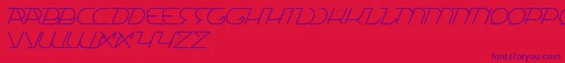 フォントTrueSelfReliant – 赤い背景に紫のフォント