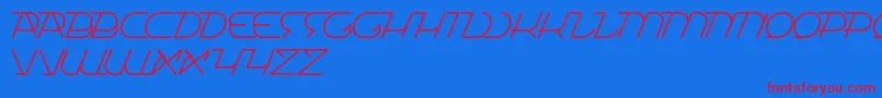 TrueSelfReliant-fontti – punaiset fontit sinisellä taustalla