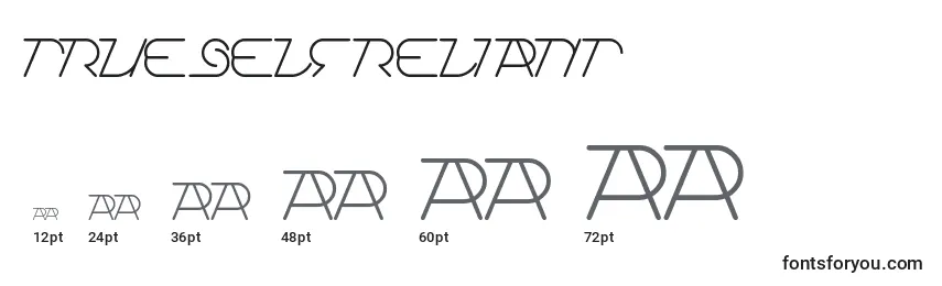 TrueSelfReliant Font Sizes