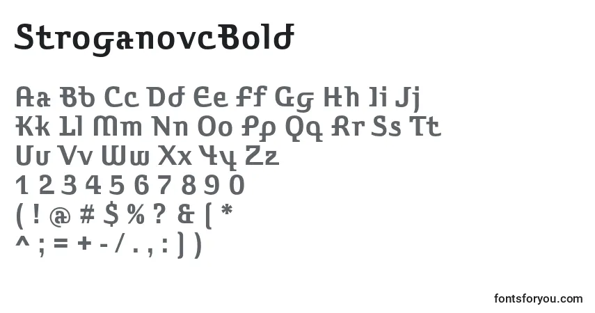 Schriftart StroganovcBold – Alphabet, Zahlen, spezielle Symbole
