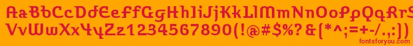 StroganovcBold Font – Red Fonts on Orange Background