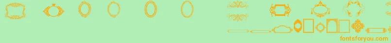 VintageFrames2 Font – Orange Fonts on Green Background