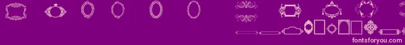 VintageFrames2 Font – Pink Fonts on Purple Background