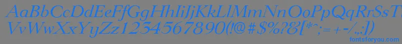 LingwoodserialItalic Font – Blue Fonts on Gray Background