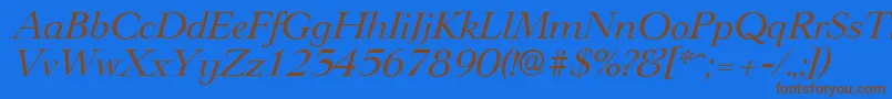LingwoodserialItalic Font – Brown Fonts on Blue Background