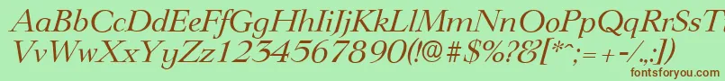 LingwoodserialItalic Font – Brown Fonts on Green Background