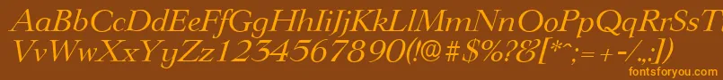 LingwoodserialItalic Font – Orange Fonts on Brown Background