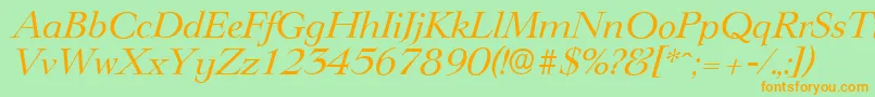 LingwoodserialItalic Font – Orange Fonts on Green Background