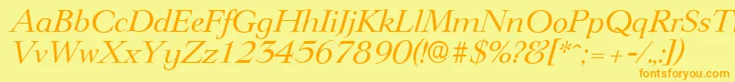 LingwoodserialItalic Font – Orange Fonts on Yellow Background