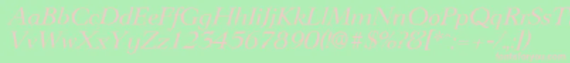 LingwoodserialItalic Font – Pink Fonts on Green Background