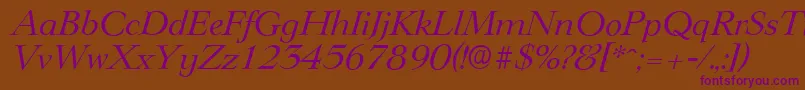 LingwoodserialItalic Font – Purple Fonts on Brown Background