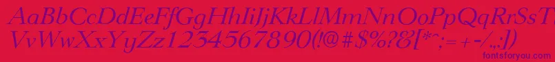 LingwoodserialItalic Font – Purple Fonts on Red Background