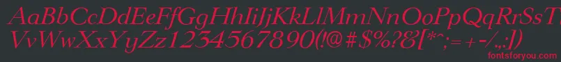 LingwoodserialItalic Font – Red Fonts on Black Background