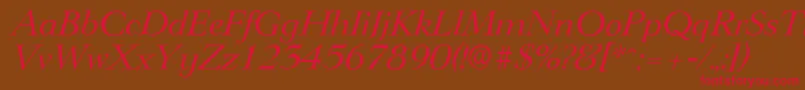 LingwoodserialItalic Font – Red Fonts on Brown Background