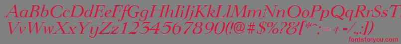 LingwoodserialItalic Font – Red Fonts on Gray Background