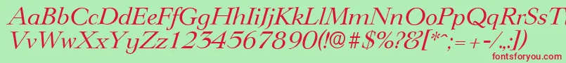 LingwoodserialItalic Font – Red Fonts on Green Background