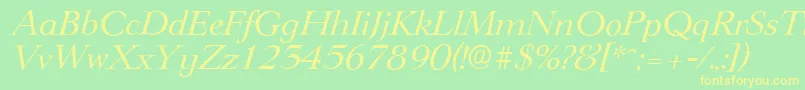 LingwoodserialItalic Font – Yellow Fonts on Green Background