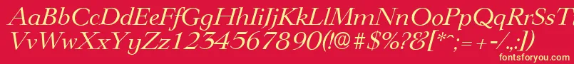 LingwoodserialItalic Font – Yellow Fonts on Red Background