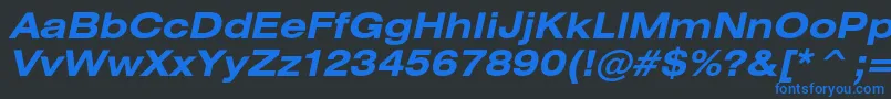 HeliosextcBolditalic Font – Blue Fonts on Black Background