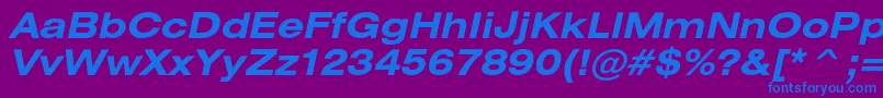 HeliosextcBolditalic Font – Blue Fonts on Purple Background