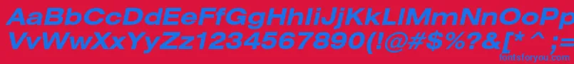 HeliosextcBolditalic Font – Blue Fonts on Red Background