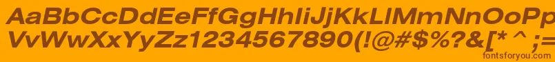 HeliosextcBolditalic Font – Brown Fonts on Orange Background