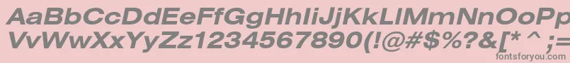 HeliosextcBolditalic Font – Gray Fonts on Pink Background
