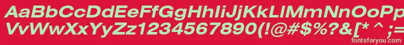 HeliosextcBolditalic Font – Green Fonts on Red Background