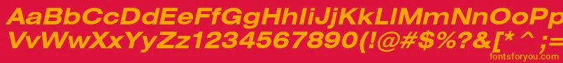 HeliosextcBolditalic Font – Orange Fonts on Red Background