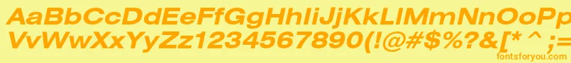 HeliosextcBolditalic Font – Orange Fonts on Yellow Background