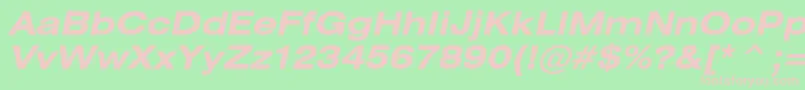 HeliosextcBolditalic Font – Pink Fonts on Green Background