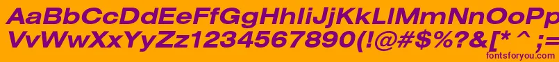 HeliosextcBolditalic Font – Purple Fonts on Orange Background