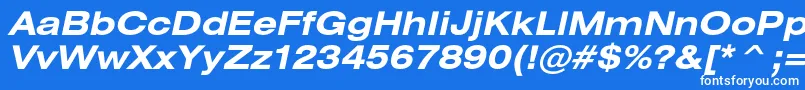 HeliosextcBolditalic Font – White Fonts on Blue Background