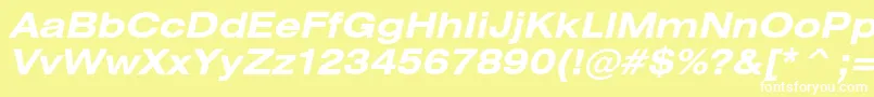 More about HeliosextcBolditalic Font HeliosextcBolditalic Font – White Fonts on Yellow Background