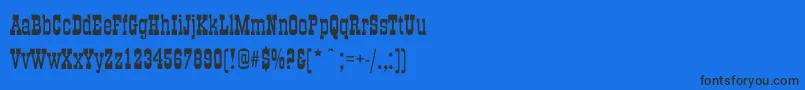 Fonte OldTimeCondensed – fontes pretas em um fundo azul