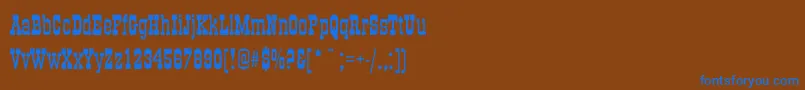 フォントOldTimeCondensed – 茶色の背景に青い文字