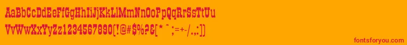OldTimeCondensed Font – Red Fonts on Orange Background